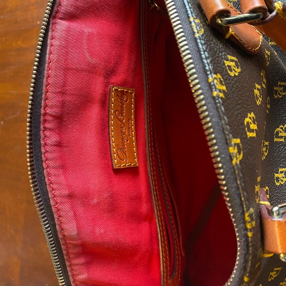 Dooney & Bourke Brown and Tan Logo Messenger Satchel - Picture 10 of 16